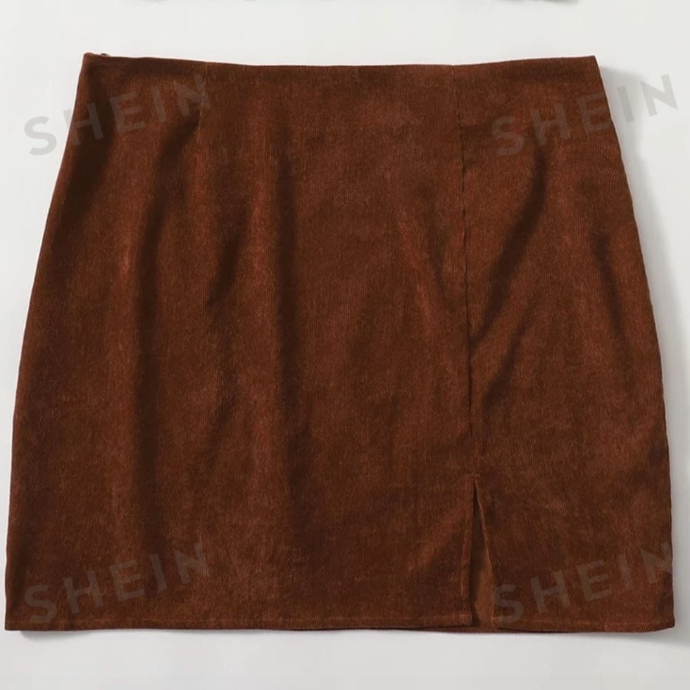 Plus Split Miniskirt